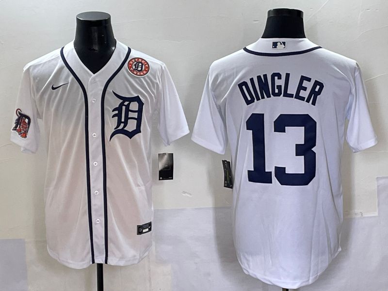 Men 2025 Detroit Tigers #13 Dingler White Game Nike MLB Jersey style 9->detroit tigers->MLB Jersey